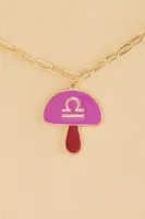 Libra Zodiac Symbol Mushroom Necklace