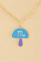 Scorpio Zodiac Symbol Mushroom Necklace