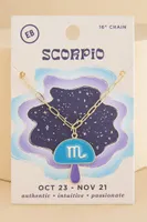 Scorpio Zodiac Symbol Mushroom Necklace