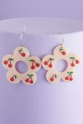 Retro Cherry Flower Earrings