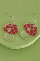 Red Mushroom Acetate Earrings