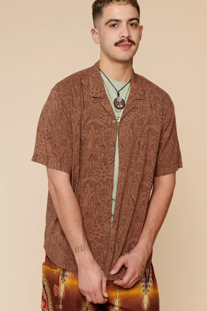 Brown Mushroom Camp Shirt