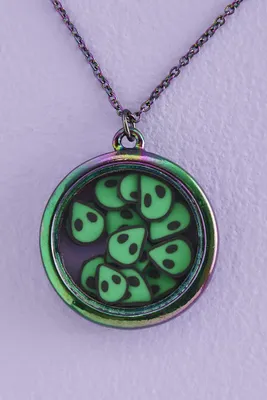 Alien Iridescent Circle Necklace