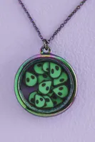 Alien Iridescent Circle Necklace