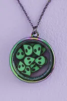 Alien Iridescent Circle Necklace