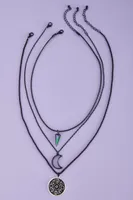 Iridescent Moon Phase Necklace Set