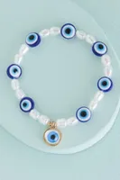 Evil Eye Faux Pearl Bracelet