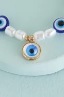 Evil Eye Faux Pearl Bracelet