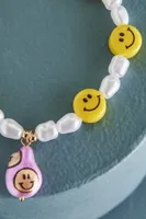 Smiley Face Faux Pearl Bracelet