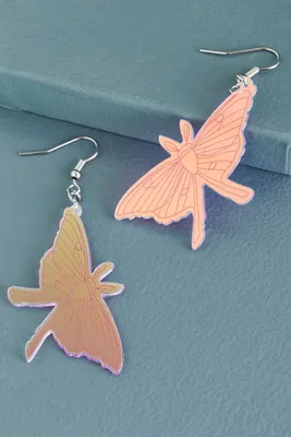 Acetate Mirrored Moth Earrings