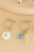 Pastel Quartz Flower Single Earring Set