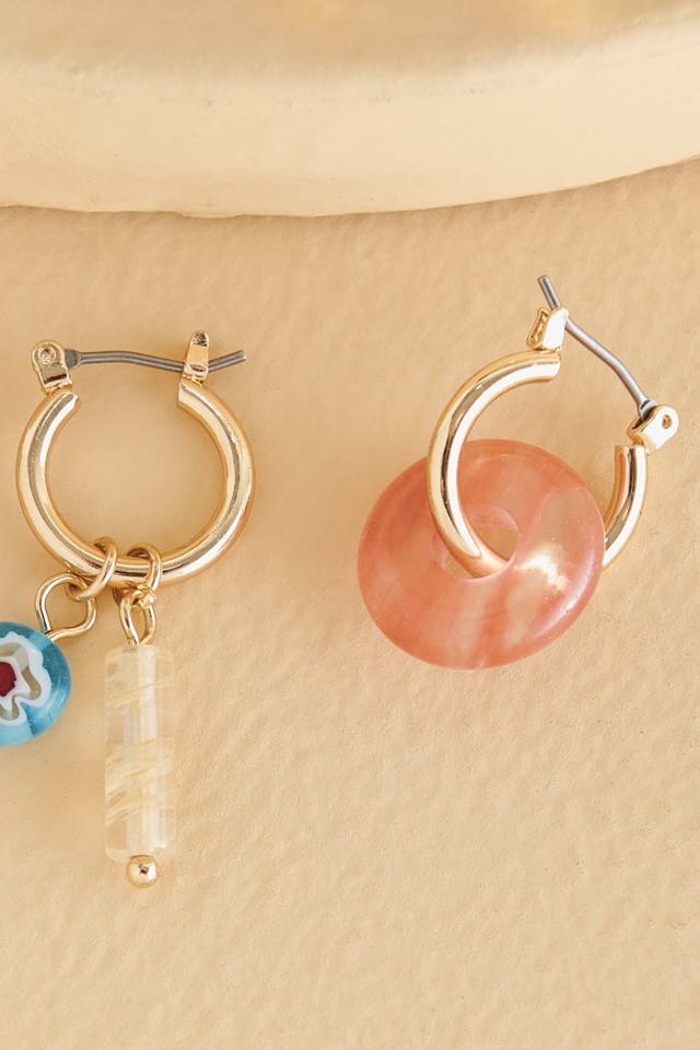 Pastel Quartz Flower Single Earring Set