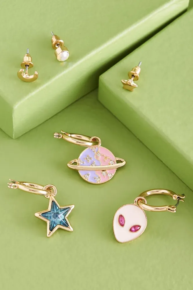 Pastel Space Explorer Single Earring Set