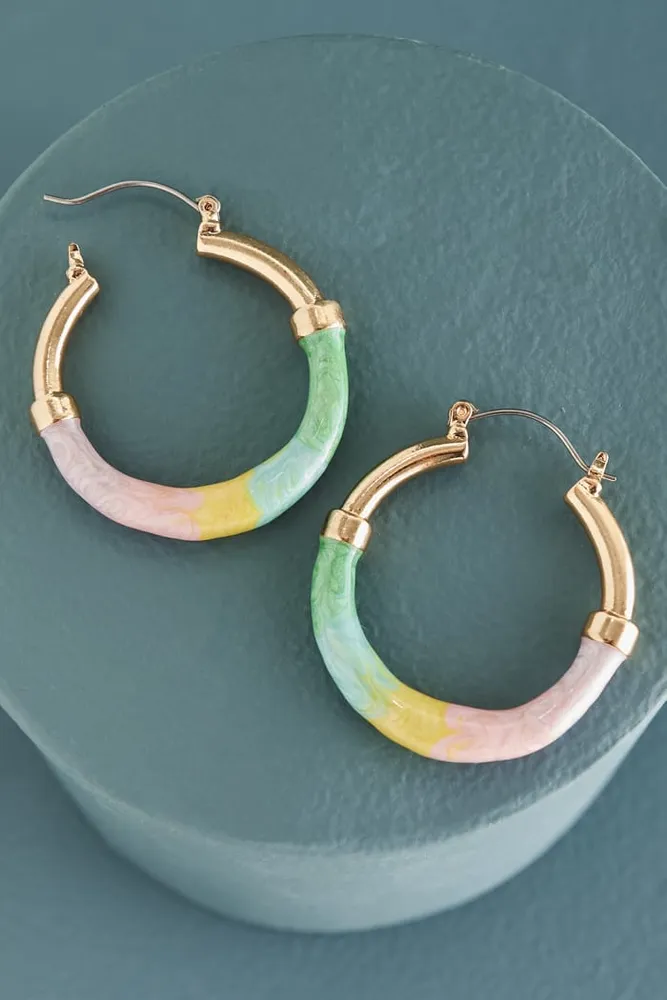 Tie Dye Glitter Hoop Earrings