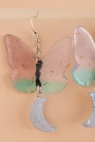 Glitter Moonlit Ombre Butterfly Earrings