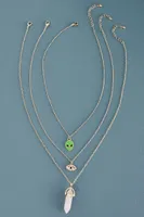 Rose Quartz Alien Necklace Set