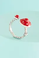 Red Mushroom Adjustable Ring