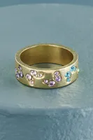 Rainbow Butterfly Stone Ring