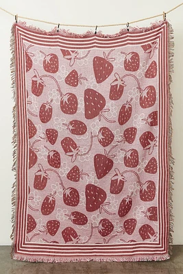 Strawberry Woven Throw Blanket