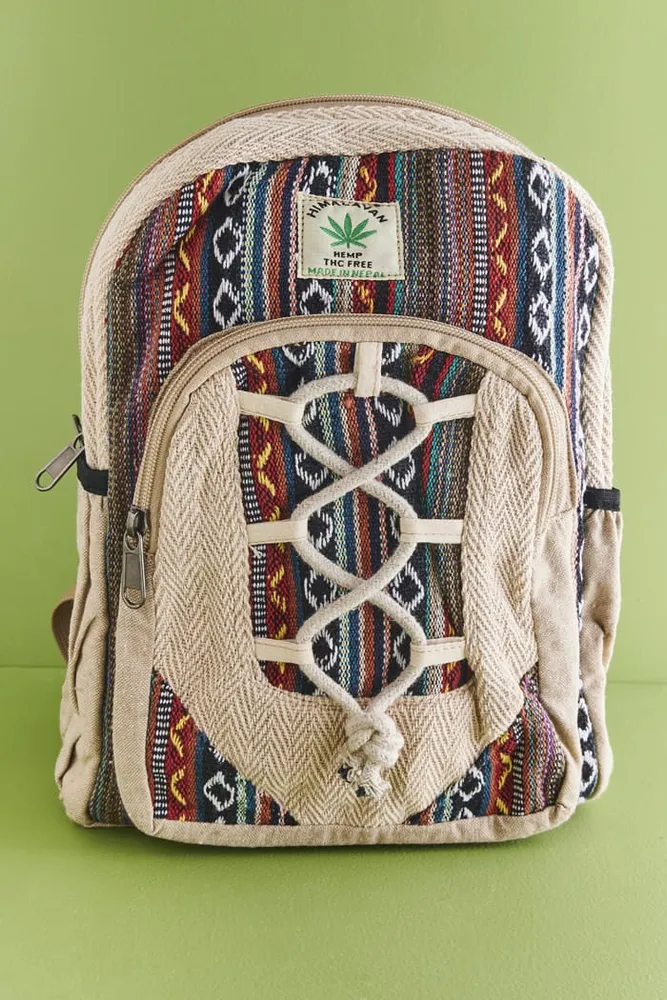 Small Rope Hemp Jacquard Backpack