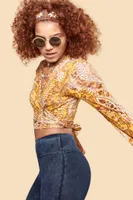 Mustard Paisley Wrap Shirt