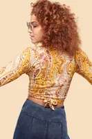 Mustard Paisley Wrap Shirt