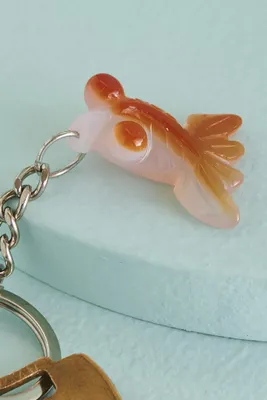 Agate Goldfish Keychain
