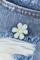 Blue Smiley Daisy Enamel Pin