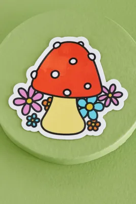 Red Mushroom Flower Sticker