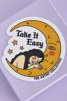 Vintage Take it Easy Moon Sticker