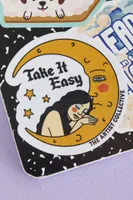 Vintage Take it Easy Moon Sticker