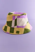 Purple and Green Checkered Bucket Hat