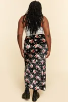 Black Rose Velvet Maxi Skirt
