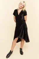 Black Velvet Wrap Dress