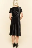 Black Velvet Wrap Dress