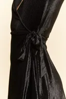 Black Velvet Wrap Dress