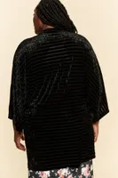 Black Velvet Striped Cardigan