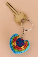 Assorted Mayan Crochet Heart Keychain