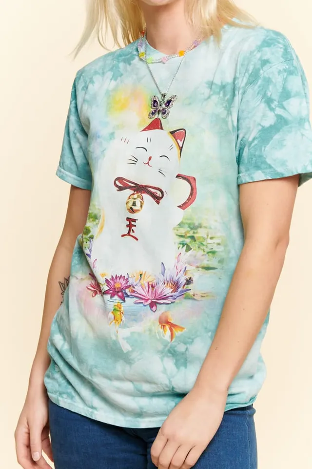 Earthbound Trading Lucky Cat Tie Die T-Shirt