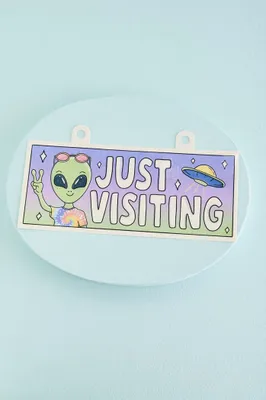 Just Visiting Car Bumper Sticker (EB Exclusive)