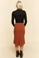 Orange Reverse Seam Skirt