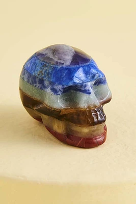 Rainbow Chakra Crystal Skull Head