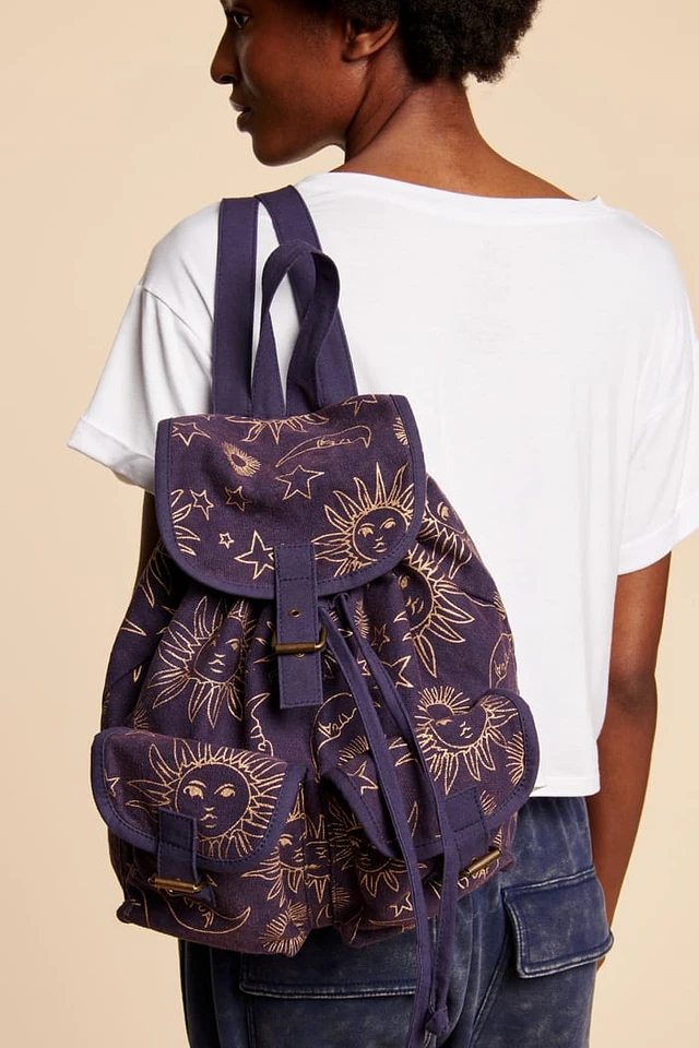 Earth Bound Trading Navy Celestial Backpack | Westland Mall display picture 3