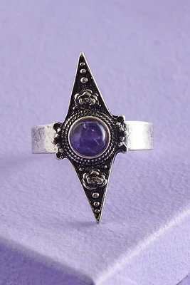 Amethyst Pointed Rose Ring