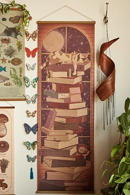 EBX Cat Book Tower Wall Art Banner