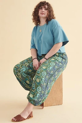 Green Paisley Harem Pants