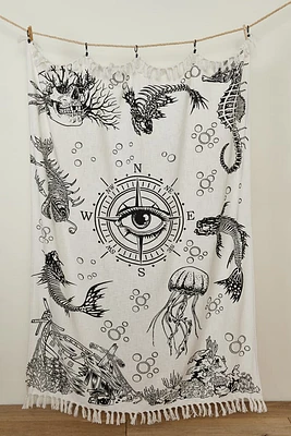 Sea of Mysteries Cotton Throw Blanket