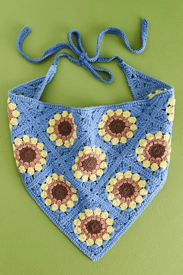 Blue Sunflower Hair Scarf