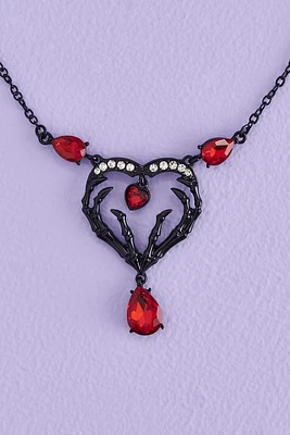 Ruby Gem Dragon Claw Necklace