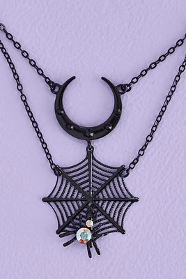 Gem Spider Web Necklace